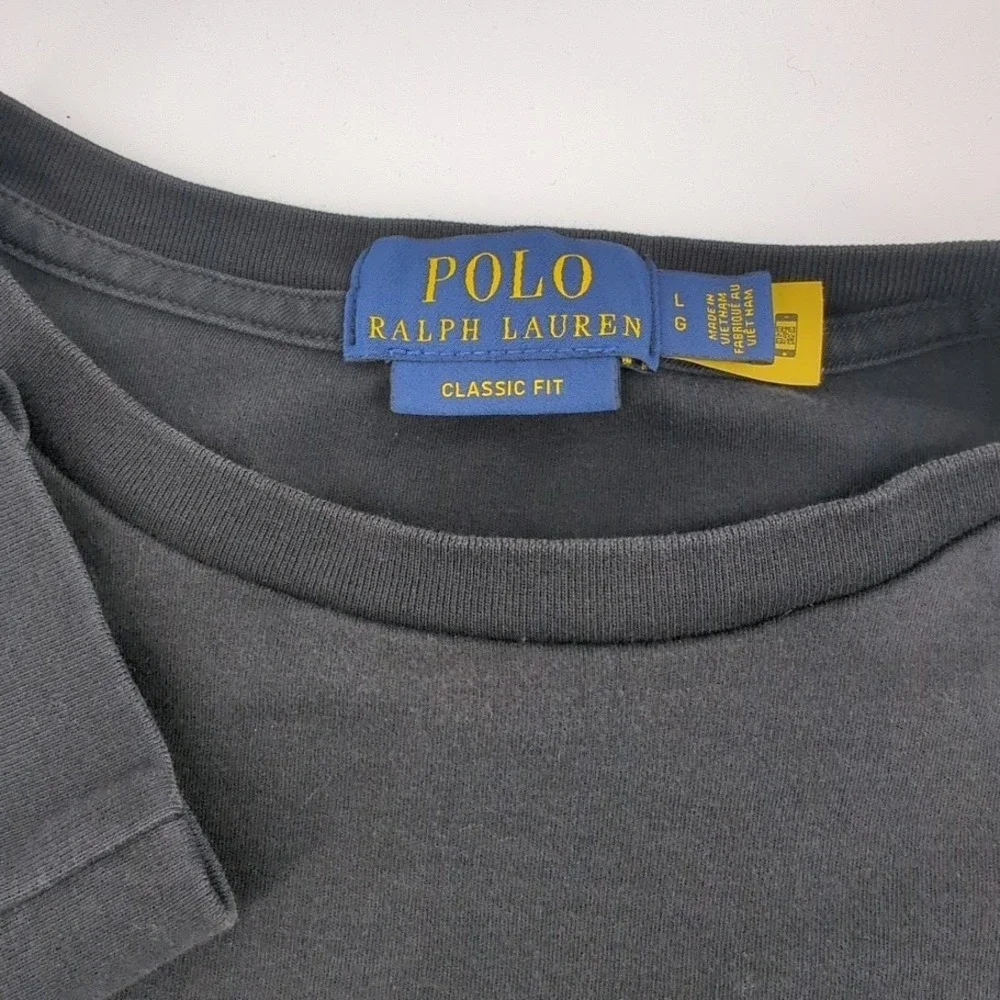 Polo Ralph Lauren Classic Fit Long Sleeve Shirt Men's‎ Large Black Flesh Pony